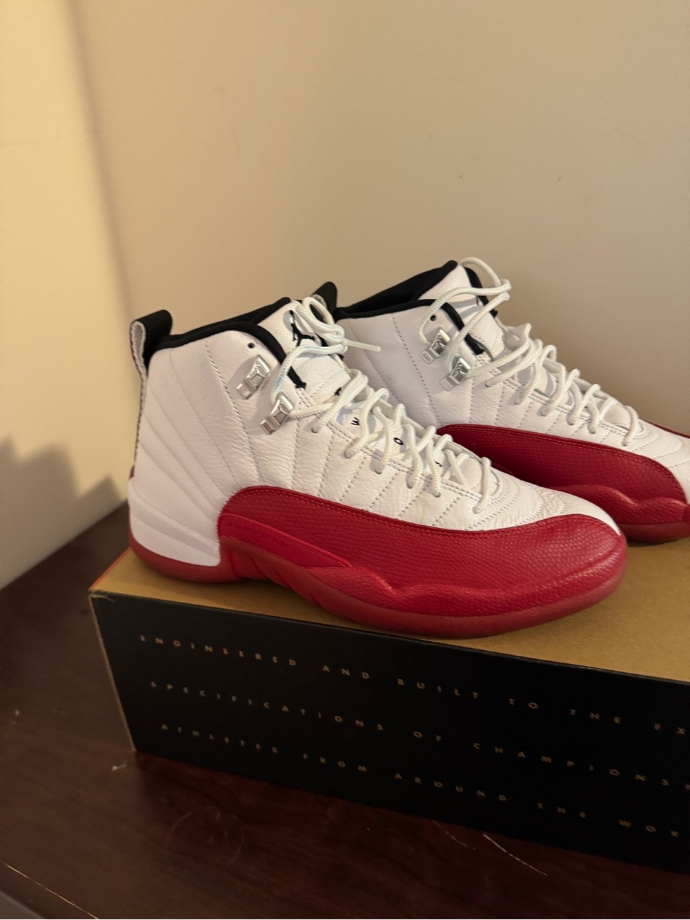 Jordan Men’s High-Top Sneakers — White & Red